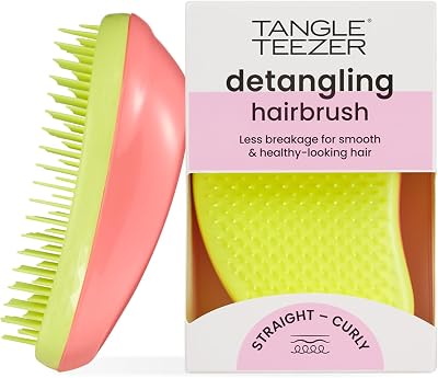 Tangle Teezer Original Detangling Hairbrush Salmon Pink Hyper Yellow