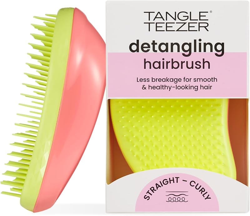 Tangle Teezer Original Detangling Hairbrush Salmon Pink Hyper Yellow