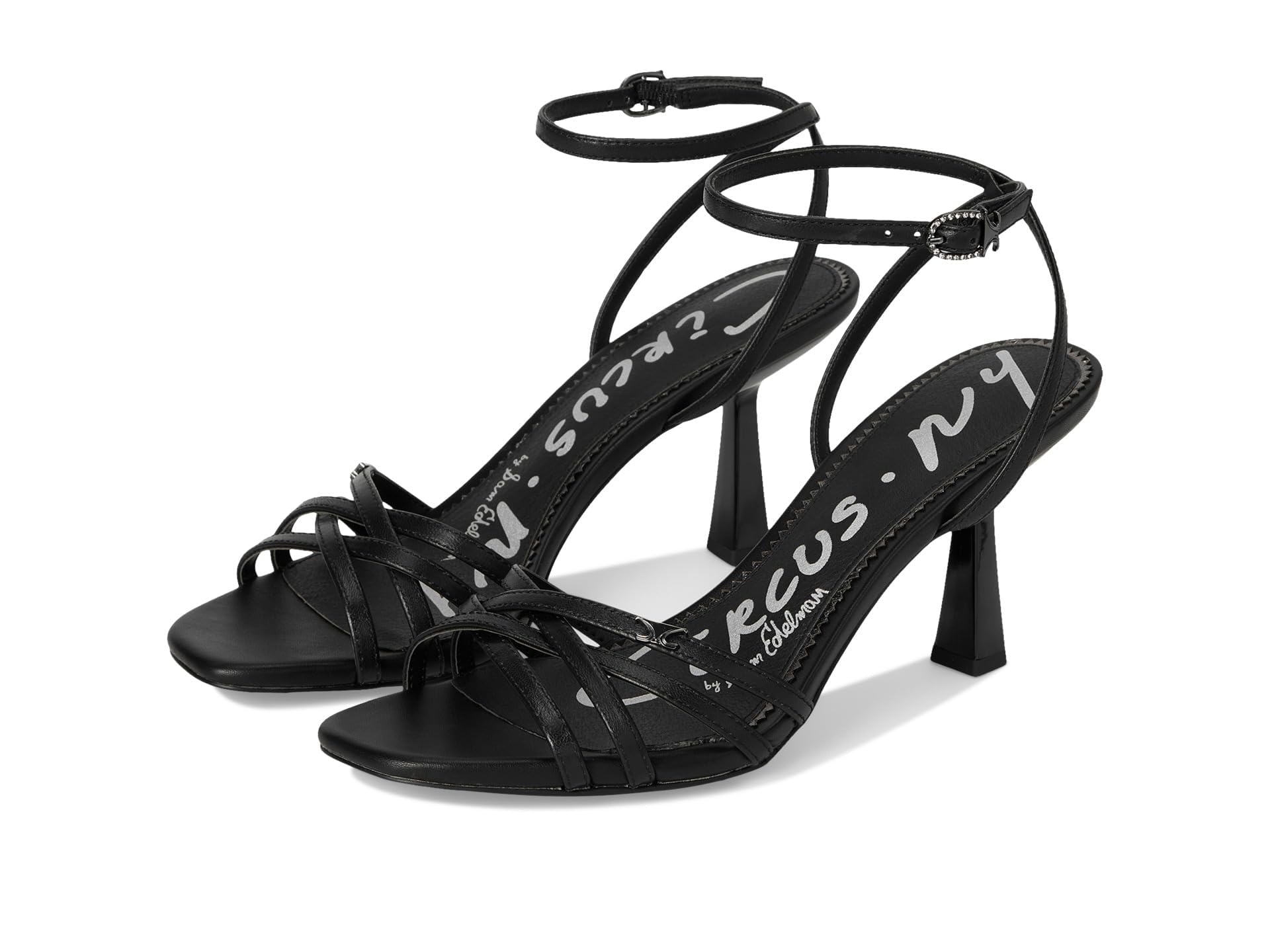 Circus NY by Sam Edelman Women’s Kenzie Heeled Sandal, Black Leather, 8.5