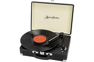 ByronStatics Record Player, Vinyl Turntable Record Player 3 Speed with Built in Stereo Speakers, Replacement Needle, Supports RCA Line Out, AUX in, Portable Vintage Suitcase