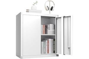 IRONFFICE Metal Wall Storage Cabinet,White Hanging Storage Cabinets,Steel Wall Cabinet with 2 Doors,Wall Mounted Storage Cabinet for Office,Home, Garage