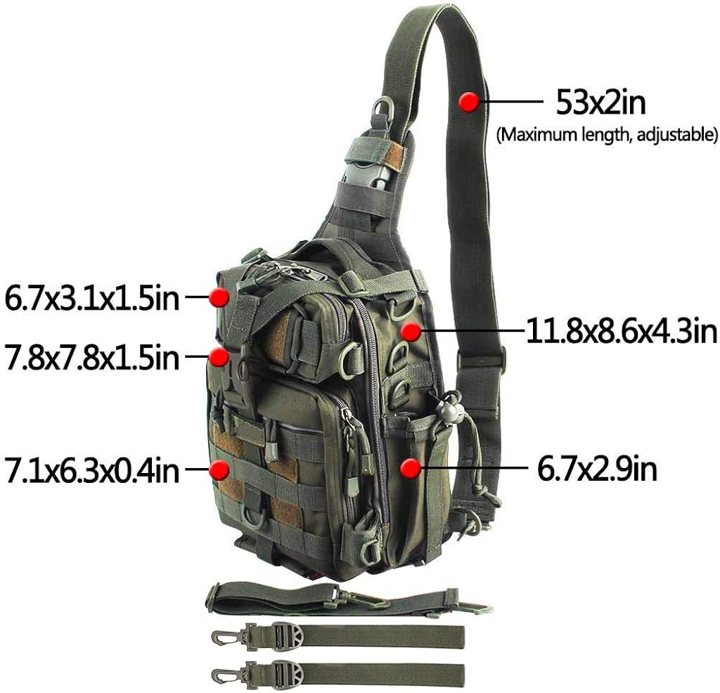 BLISSWILL Fishing Backpack Outdoor Tackle Bag Large Fishing Tackle Bag Water-Resistant Fishing Backpack with Rod Holder Shoulder Backpack (Army Green) : Clothing