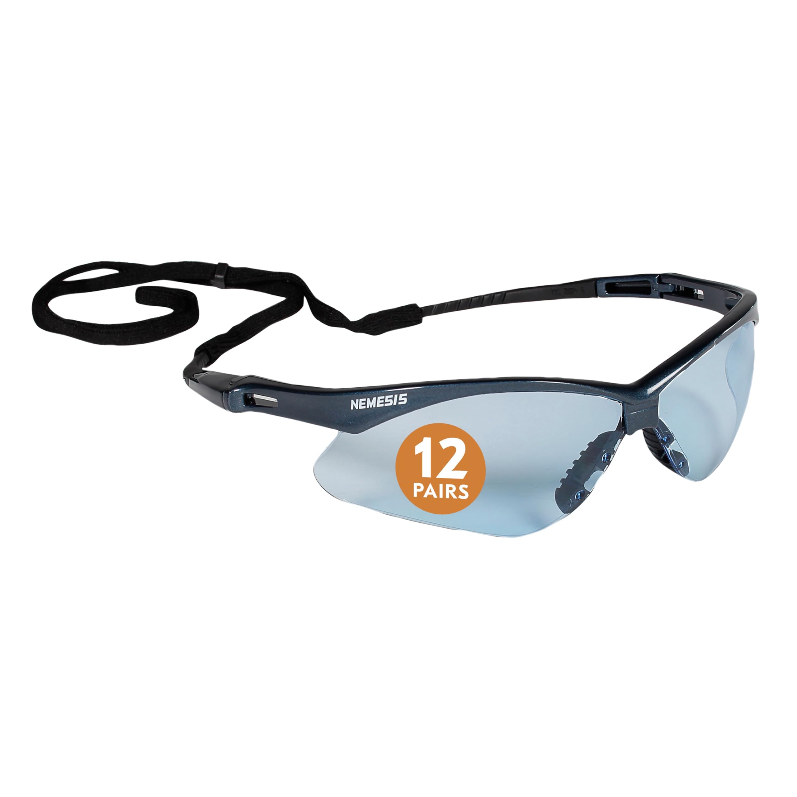 KleenGuard™ V30 Nemesis™ Safety Glasses (19639), Light Blue Lenses with KleenVision™ Anti-Fog coating, Blue Frame, Unisex Eyewear for Men and Women (12 Pairs/Case) Image