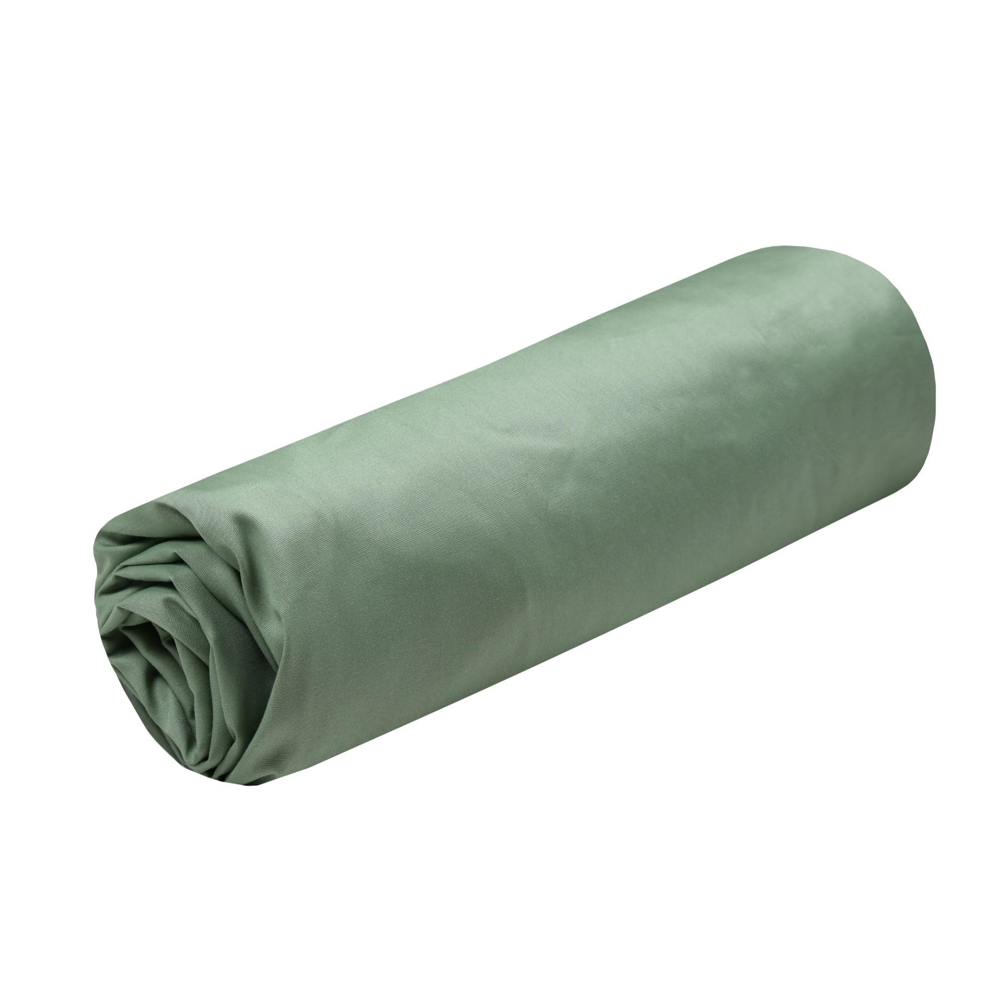 STOF - Fitted Sheet - Size 90 x 190 cm - Large 30 cm Cap - Quality Cotton Percale - 100% Oeko-Tex Certified Cotton - Colour Green - Elysee Model - Bed Linen for Home - Soft and Comfortable