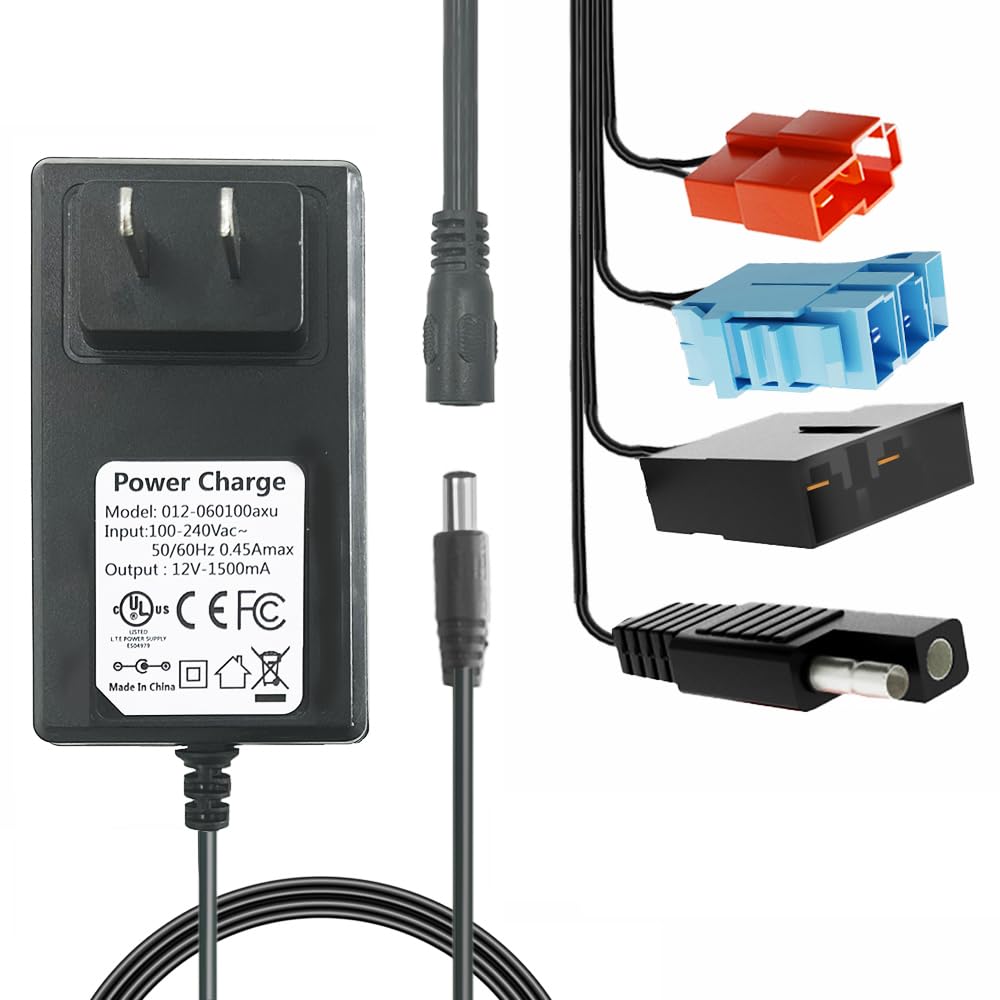 Photo 1 of 12Volt Multi-Function Charger for Battery Powered Kid's Ride On Toys Car,12VPower Adapter for Power Wheels Electric Vehicle,LED Lights,Universal (12V)