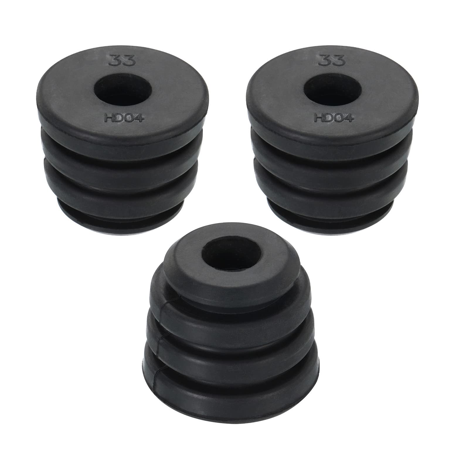 PATIKIL 1.2"x1" Refrigeration Compressor Rubber Mounting Feet, 3 Pack Foot Mount Anti Vibration Pad Replacement for Air Conditioner Refrigerator Electric Motor, Black