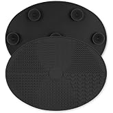 Makeup Brush Cleaner Mat Silicone Brush Cleaning Mat Big Size Make Up Brush Clean Pad with Suction Cup for Makeup Brush Cleaning (Black)