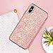 BENTOBEN iPhone X Case, iPhone Xs Case, Slim Luxury Glitter Sparkle Bling Phone Cases Shiny Girly Phone Cover with Lanyard Hole, Rose Gold