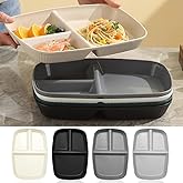 Unbreakable Divided Plates 10.5 Inch 4 PCS,Reusable Wheat Straw Plates,Portion Control Plate Adults, Microwave And Dishwasher Safe, Perfect For Dinner Dishes Kitchen Picnic Party (Grey Series)