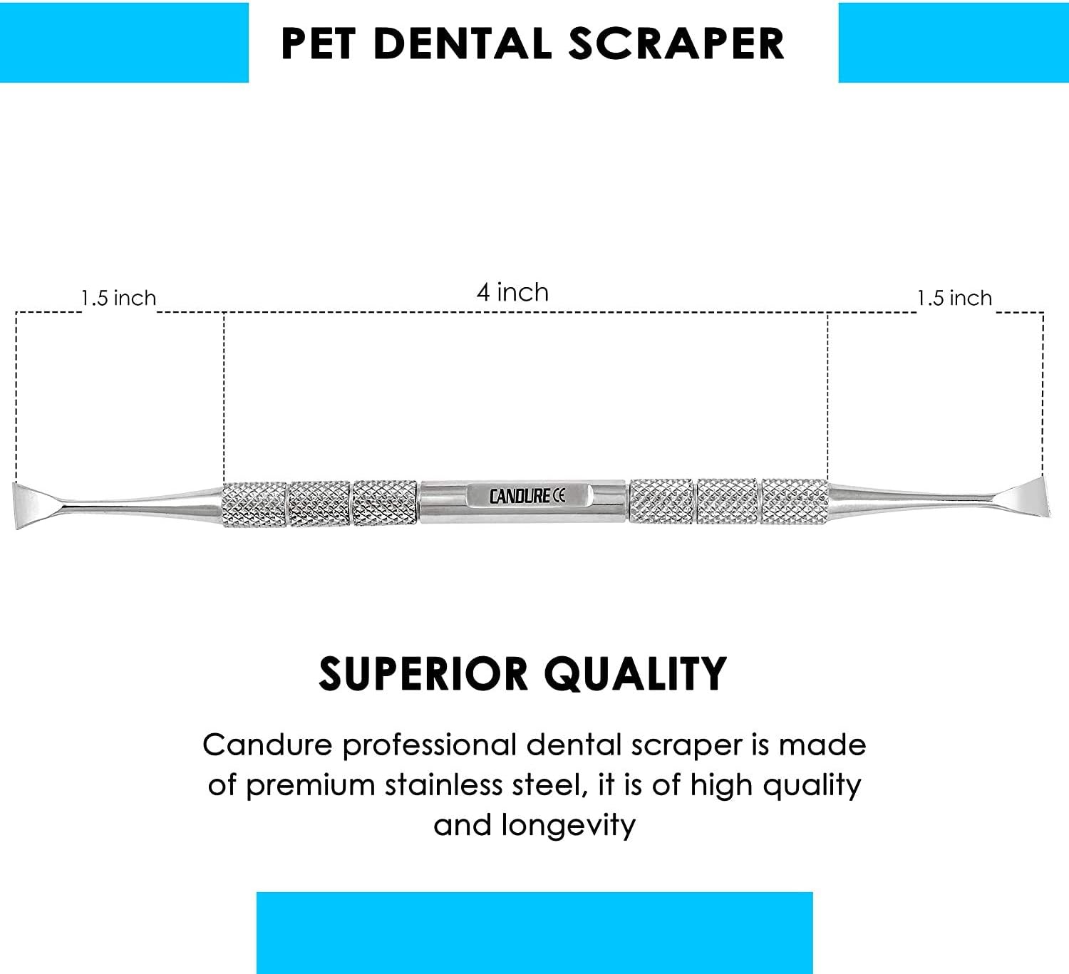 ZOVIRA Calculus Remover Dental Plaque Removal for Dogs and Cats Double Headed Teeth whitening Stainless Steel Kit Suitable for Small Puppy and Pets - Image 3