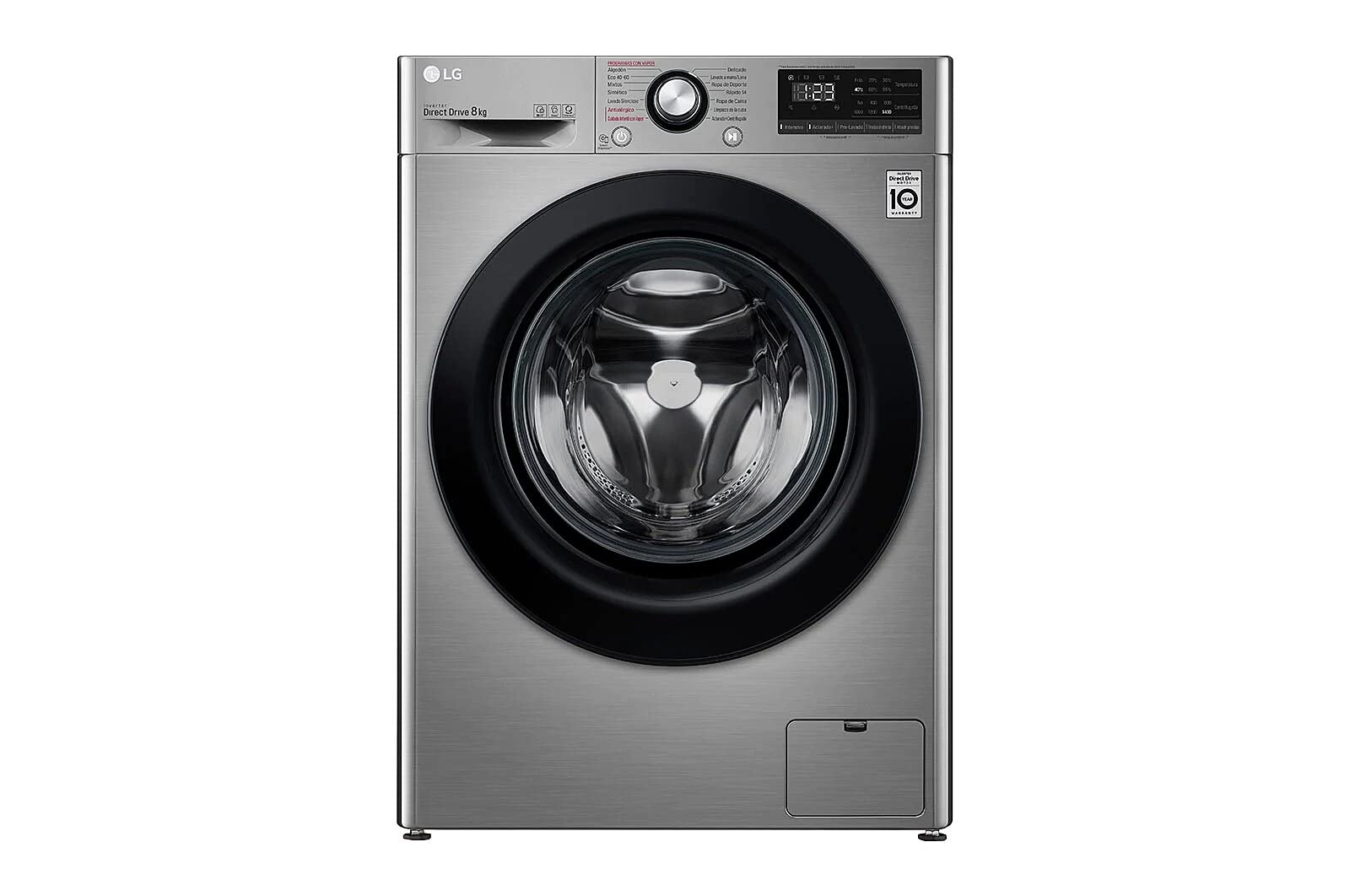 LG-F2WV5S85S2S-Lavadora-8kg-carga-frontal-1200RPM-Inteligencia-Artificial-fondo-46cm-Color-Inox-Antihuellas