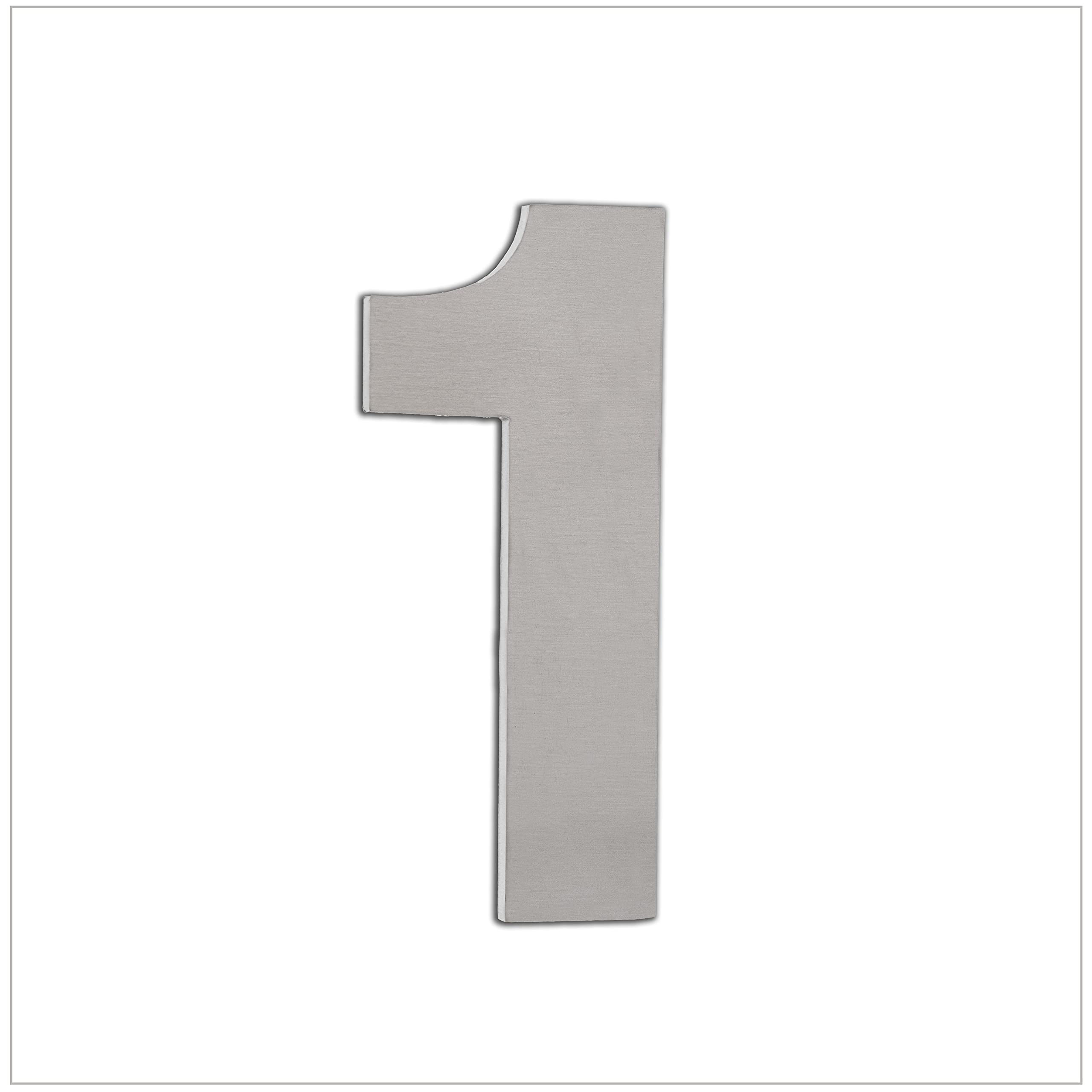 EVI Herrajes | House Number | 8cm Adhesive Stainless Steel Door Numbers | Waterproof | "1" Digit