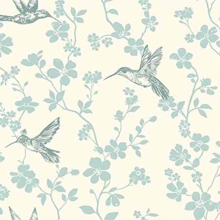 Coloroll Floral Colibri Papier Peint Bleu Canard Amazon Fr