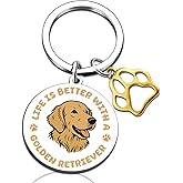 UVIBEW Golden Retriever Gifts Golden Retriever Keychain for Women Men Gifts For Dog Lovers Dog Mom Dogs Dad Christmas Decor