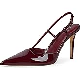 QIY Closed Toe Slingback Heels Women Pumps Strappy Pointed Toe Stiletto Heels for Women Wedding Party Dress Shoes