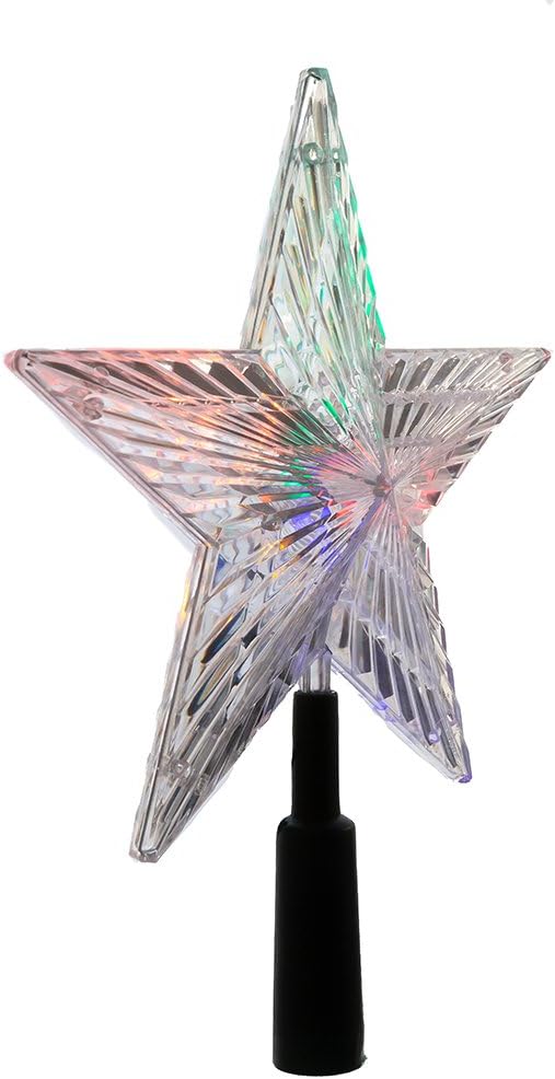Tree Toppers - Kurt Adler LED Color-Changing Light Star Treetop, 8.5-Inch