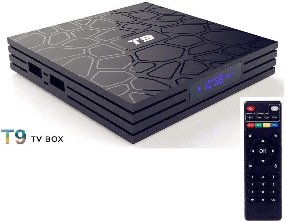 T9 Android 8.1 OS TV Box, 4GB RAM 64GB ROM, RK3328 Quad Core CPU, Dual WIFI LAN Bluetooth (4G 64G)