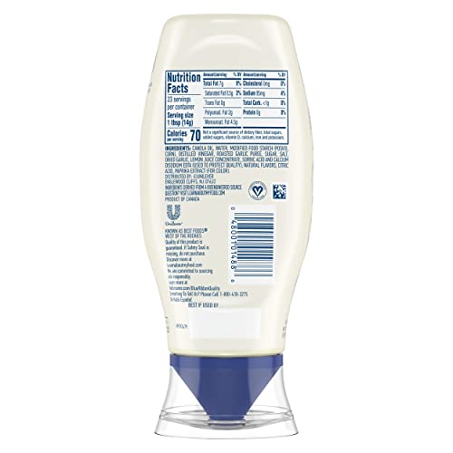 HELLMANN’S GARLIC DIP & SPREAD GARLIC AIOLI FOR FRENCH FRIES, SANDWICHES, BURGERS & MORE MADE WITH 100% CERTIFIED VEGAN INGREDIENTS 11.5 OZ
