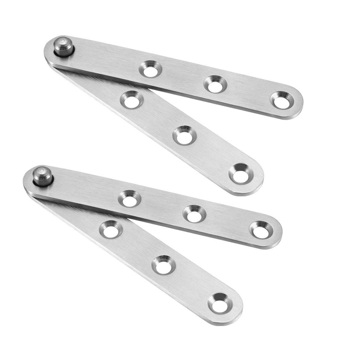 sourcing map 360 Degree Rotatable Door Pivot Hinge, 100mmx16mmx11mm Stainless Steel Window Door Fittings, Pack of 2