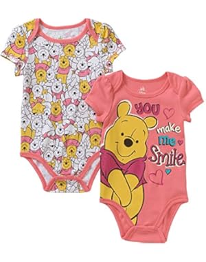 Winnie the Pooh Baby Girls 2 Pack Bodysuit Dress Up Outfit