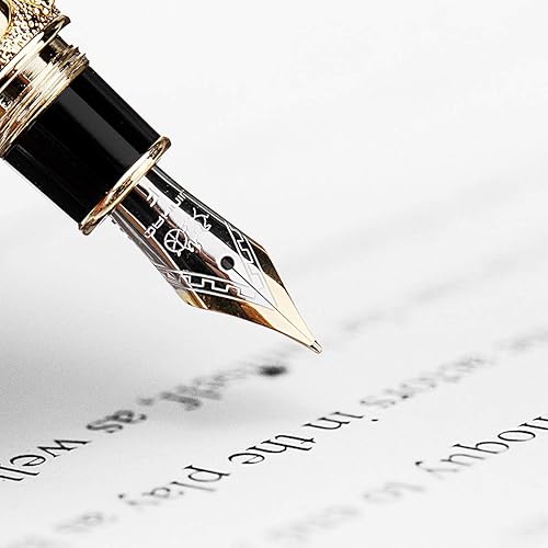 Jinhao Fountain Pen Chinese Dragon Luxury Fine Nib Ink Pen (Ancient Silver)