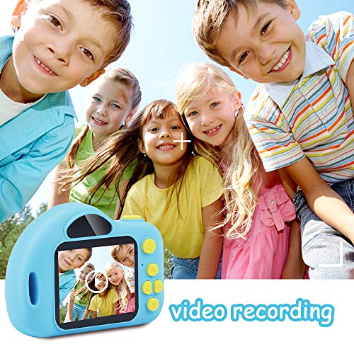 CHUNXU Kids Camera,Digital Video Camera for 3-10 Years Old Girls Boys,32GB SD Card Rechargeable Battery Compact Cameras for Children Birthday (Blue)