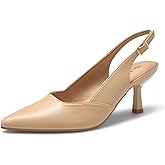 MaxMuxun Women's Slingback Kitten Heels, 2.95 Inch Pointed Toe Pumps Shoes, Elegant Dress Shoes for Wedding Party Prom Business, Valentine's Day Gift for Her