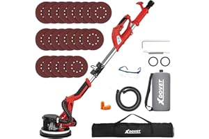 XDOVET 850W Drywall Sander with 20 Sanding Discs,Drywall Sander with Vacuum,6 Variable Speeds from 800 to 1750 RPM,Popcorn Ce
