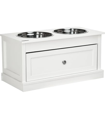 3 bowl elevated dog feeder with storage Slate Modern 3 Dog Bowl Elevated Stainless Steel Stand (Med - Large Dog 9