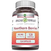 Amazing Formulas Hawthorn Berries Supplement | 565 Mg | Capsules | Non-GMO | Gluten-Free | Made in USA (1 Pack | 120 Count)