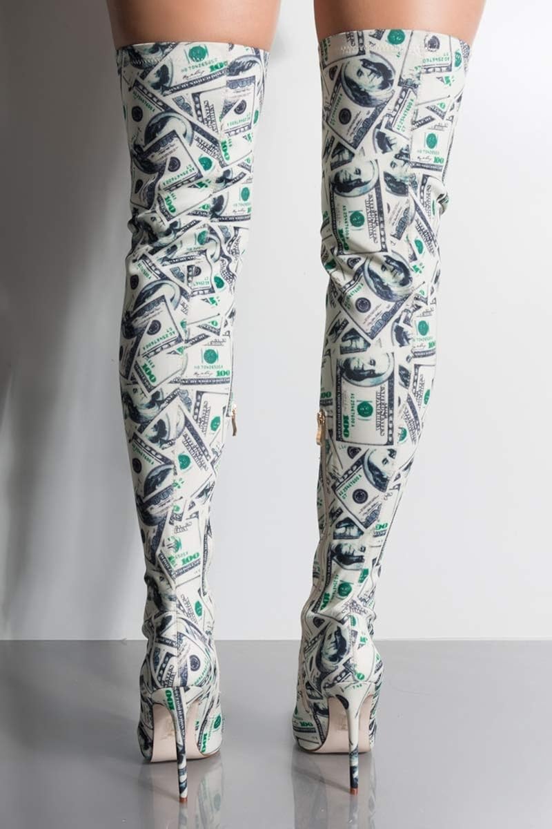 thigh high money boots