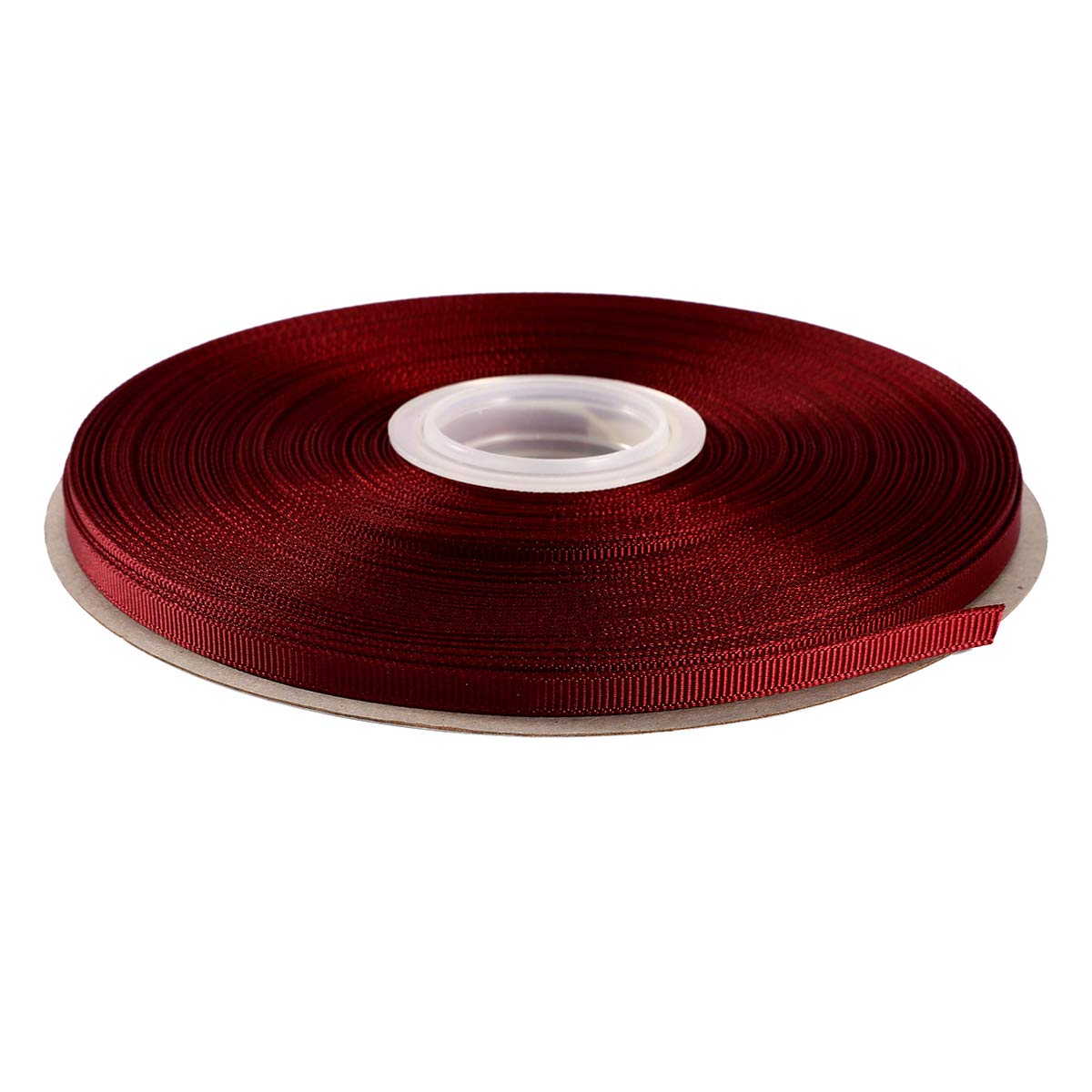 ITIsparkle 6mm Grosgrain Ribbon 45 Meters-Roll Set for Gift Wrapping Scrap Books Party Favor Hair Braids Baby Shower Decoration Cake Decoration Floral Arrangement Craft Supplies, Burgundy Ribbon