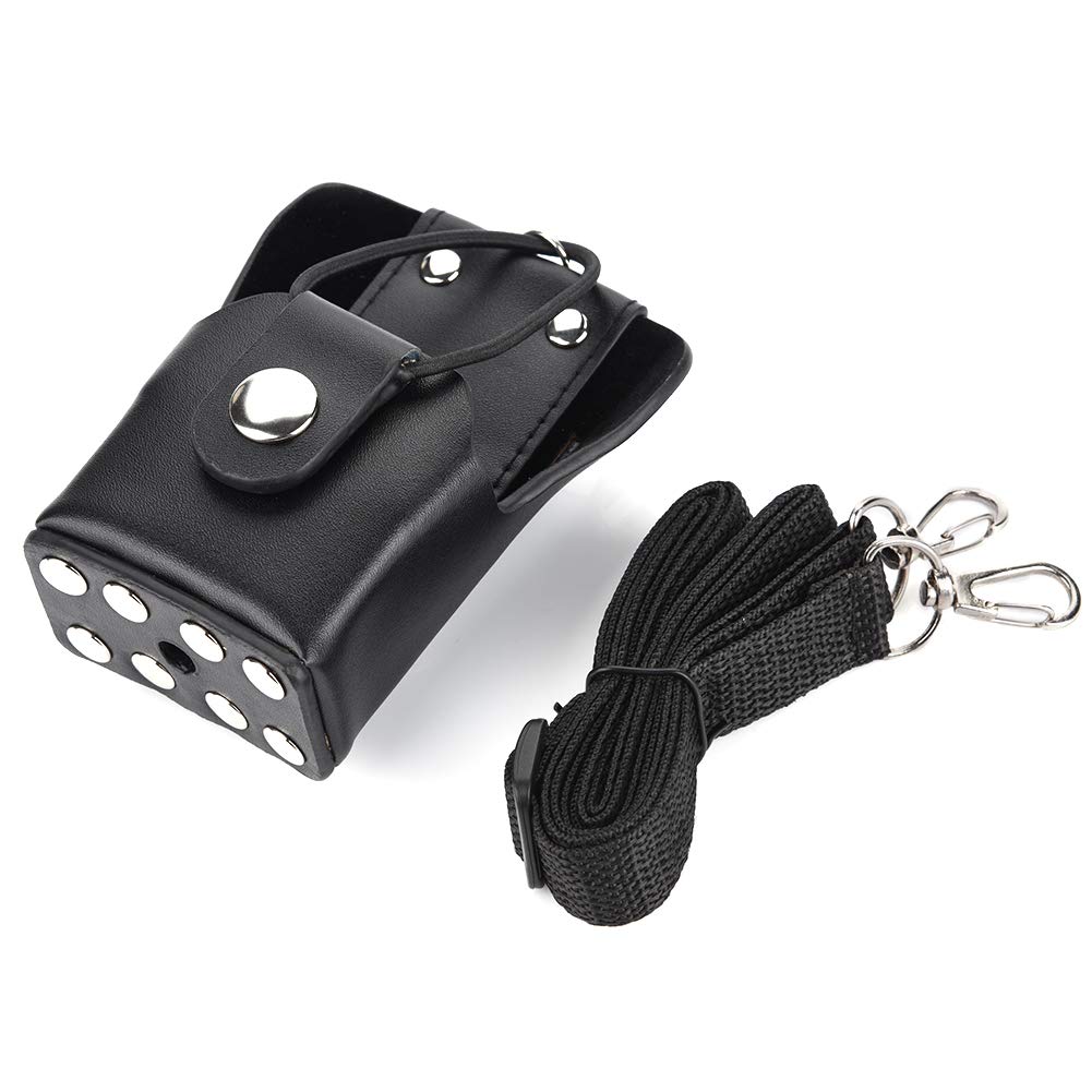 Cuifati Leather Case Cover for,Safe and Breathable Leather Case Cove,Walkie Talkie Strap Holder Nylon Pouch Case Bag with Strap for Walkie Talkie Radio GP328plus/GP338plug/GP344