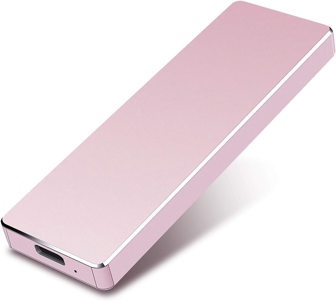 2TB External Hard Drive, Plus Slim Portable Hard Drive Type-C USB 3.1 HDD Storage Compatible for PC Laptop and Mac (2TB, Pink)