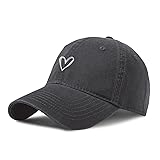 Pairxily Vintage Heart Embroidered Baseball Cap