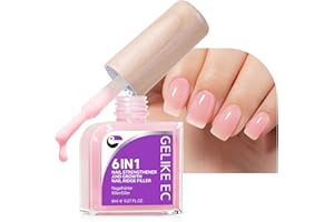 GELIKE EC Nail Repair for Damaged NailsProtein: Pink 6 in 1 Natural Nail Strengthener and Growth - Long Lasting Nail Hardener Extra Strong and Growth - Nail Strengthener for Thin Nails and Growth