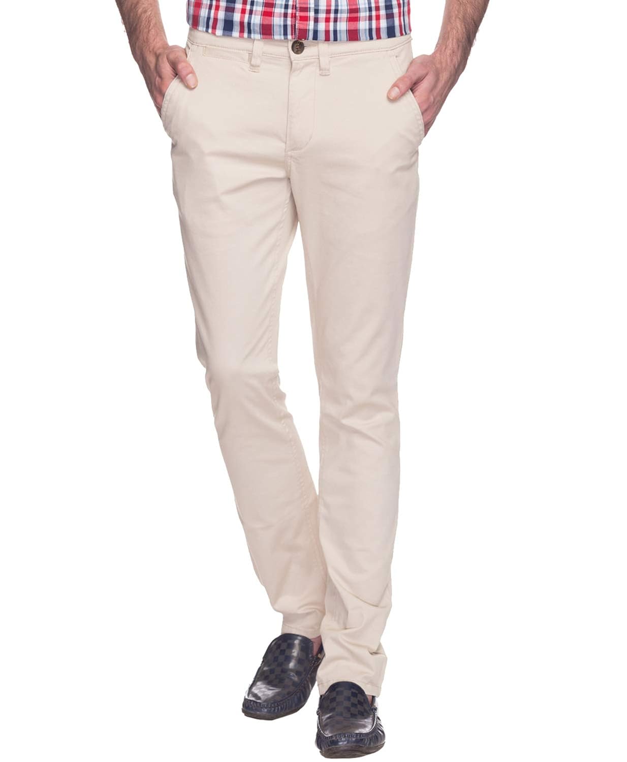 cream slim fit chinos