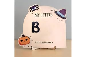 MDPRINTS GLOBAL My First Halloween Sign, 8.5" Baby's First Halloween Footprints Craft, Baby's First Halloween Craft, Babies Boo Basket Stuffers (My Little Boo 3)