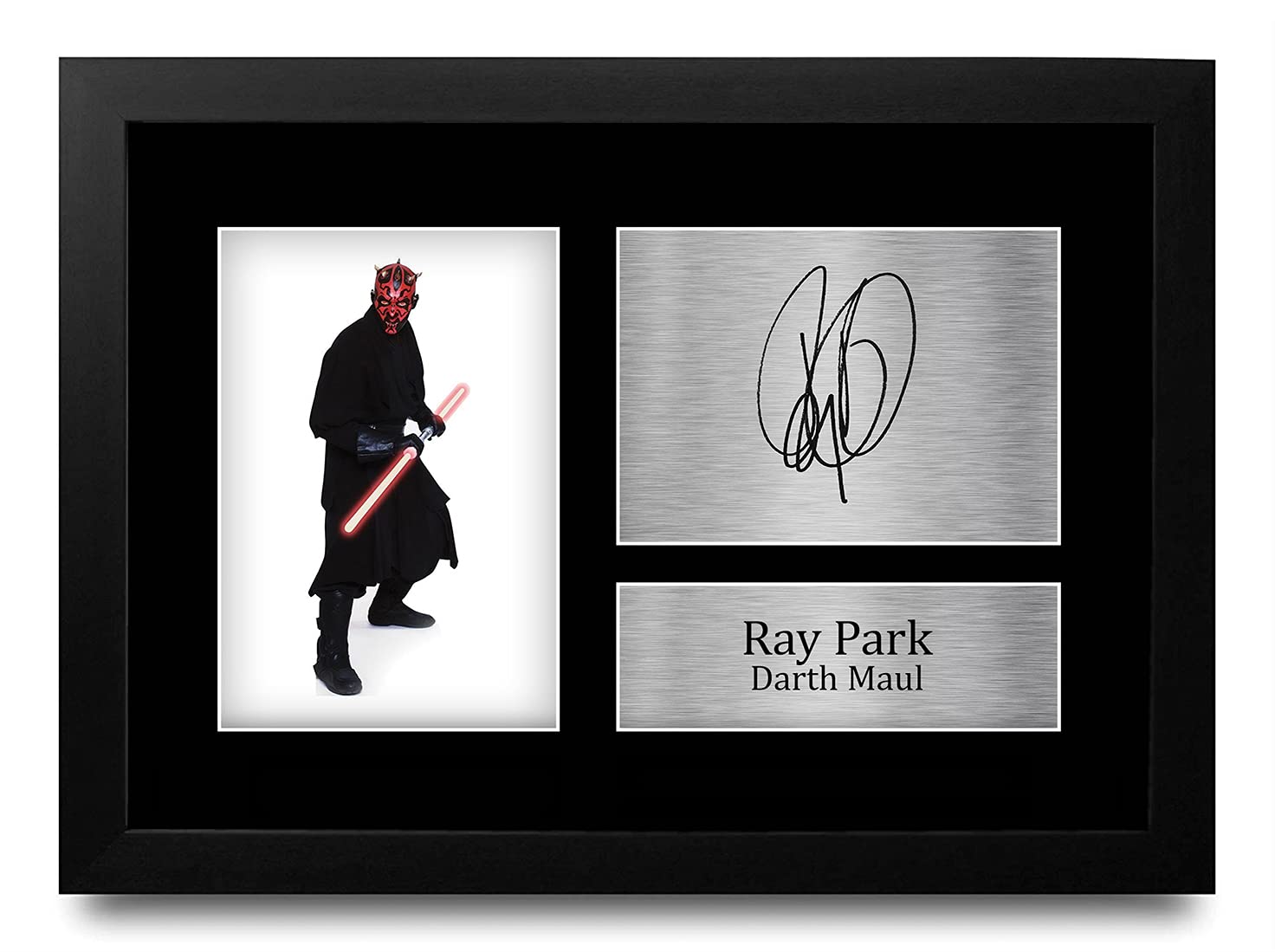 HWC Trading FR Ray Park Gift Signed FRAMED A4 Printed Autograph Star Wars Gifts Darth Maul Print Photo Picture Display