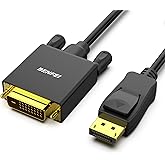 BENFEI DisplayPort to DVI 6 Feet Cable, DisplayPort to DVI Adapter Male to Male Gold-Plated Cord Cable for Lenovo, Dell, HP a