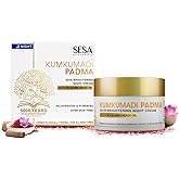 sesa 8% Kumkumadi Padma Night Cream Skin Brightening, Helps Reduce fine lines & wrinkles I Promotes Skin Rejuvenation & Skin Repair I Anti -Ageing, Even Skin Tone, 50g or 1.69 Oz
