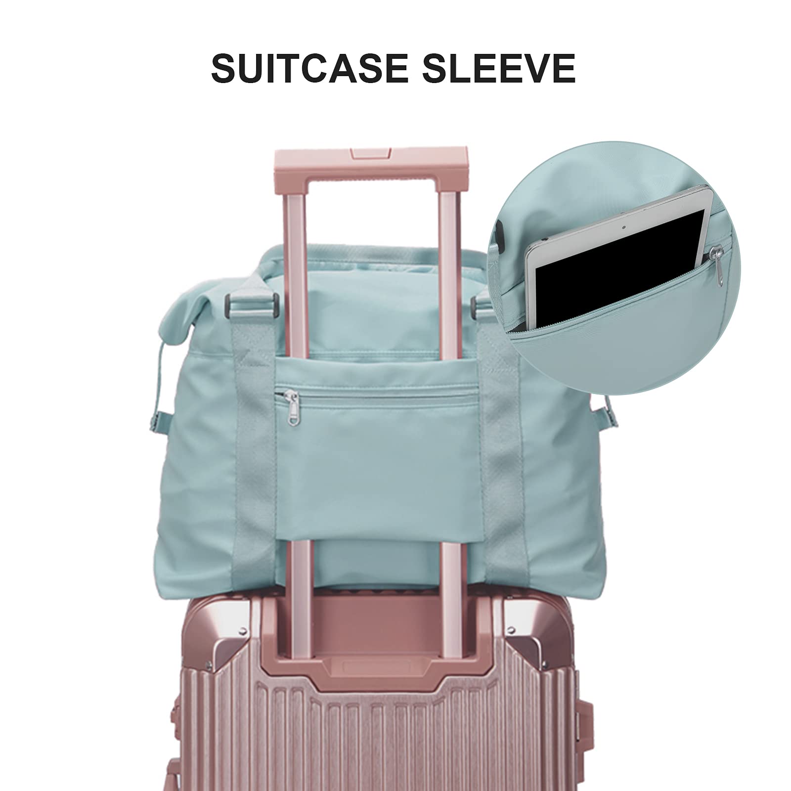 SEAFEW Sport Travel Duffle Bag Large Gym Tote Bag for Women, Weekender Carry on Bag for Airplane, Ladies Beach Overnight Bag Waterproof Luggage Bag with Wet Pocket