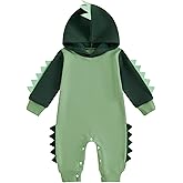 Newborn Baby Boys Rompers Hoodies Dinosaur Cartoon Infant Baby Toddler Onesie Jumpsuit Outfits Unisex Clothes