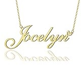 Jocelyn Heart Name Necklace 18k Gold Plated