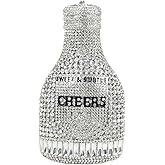 WuDiaoer Women Champagne Bottle Rhinestone Clutch Unique Evening Bag Crystal Dinner Handbag Bride Purse for Party Cocktail