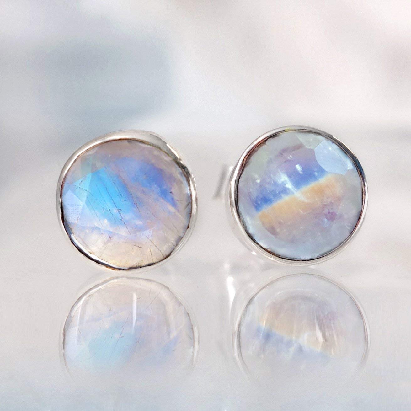 Moonstone Stud Earrings jewelry gift 