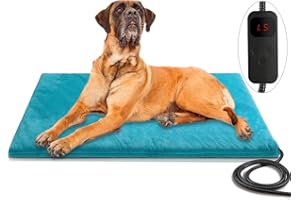 stohot Outdoor Pet Heating Pad for Dog & Cat, Extremely Waterproof Heated Cat Bed Mat with 5 Timers & 6 Temp Adjustable, Heater Warming Blanket for Dog Cat House Whelping Box