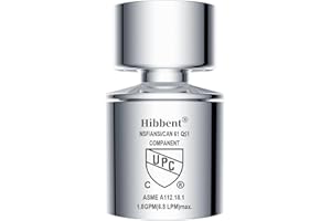 Hibbent NSF/ANSI/CAN 61 Certified Faucet Aerator, CUPC Certification 360° Swivel Kitchen Sink Aerator, Dual-function Sprayer Faucet Head, Faucet Replacement Part 55/64 Inch Female Thread - Chrome