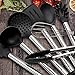 Kitchen Utensils, 9 Pieces Silicone and Stainless Steel Cooking Utensils set, Nonstick Non-Scratch Kitchen Tools- Spoon, Whisk, Spatulas, Skimmer, Ladle, Serving Tongs, Pasta Server, Peeler (Black)
