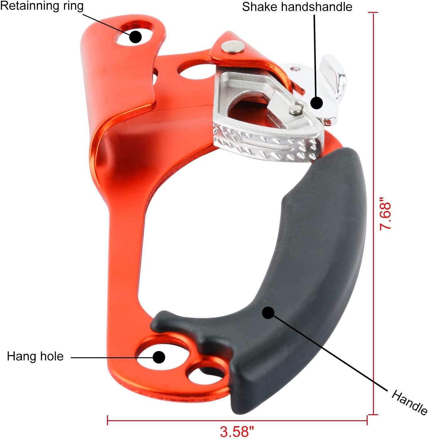 Yaesport Climbing Left Hand Ascender Rock Climbing Tree Arborist Rappelling Gear Equipment Rope Clamp for 8~12MM Rope : Sports & Outdoors